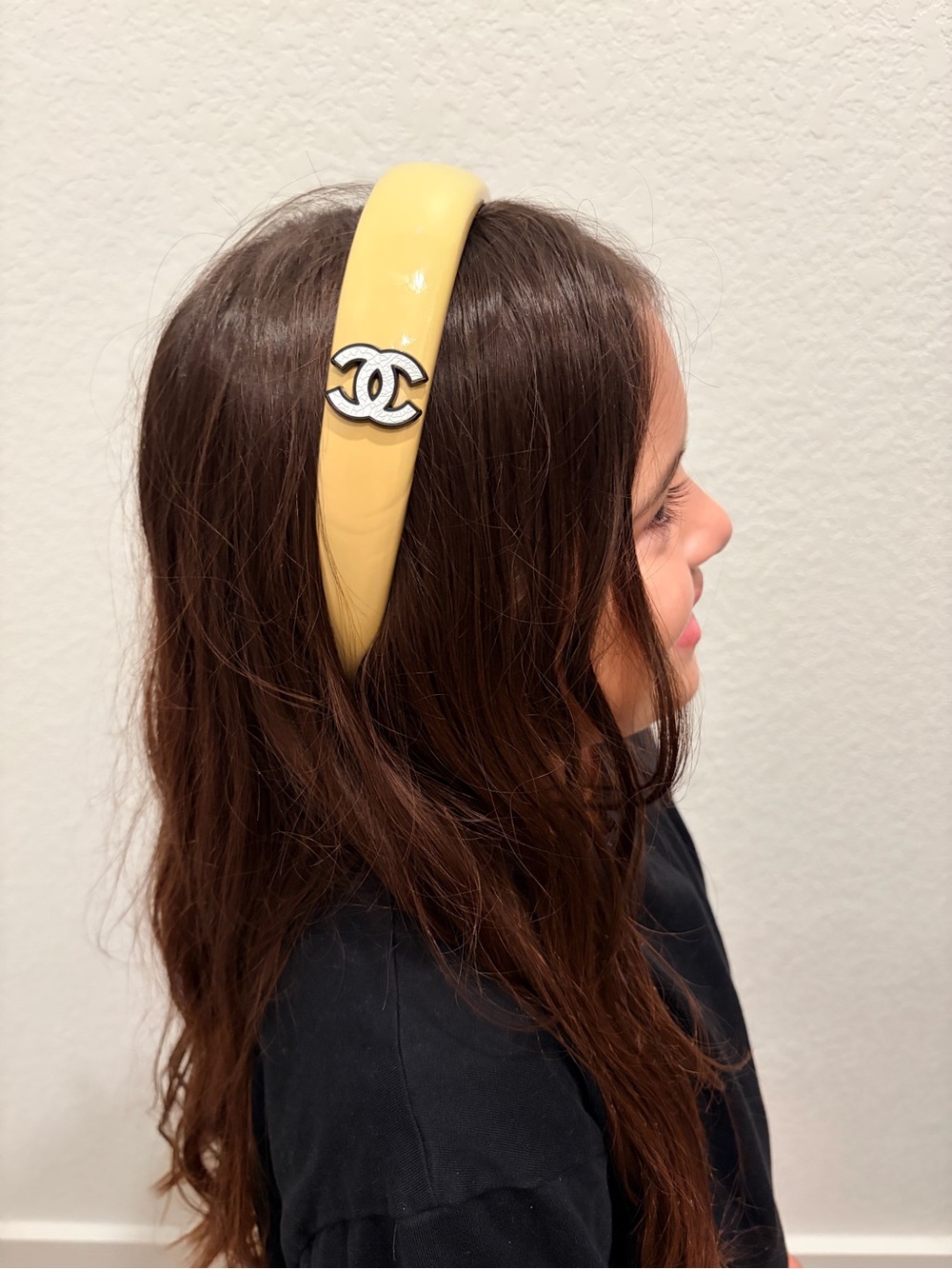 Butter Beige Glossy Padded Headband